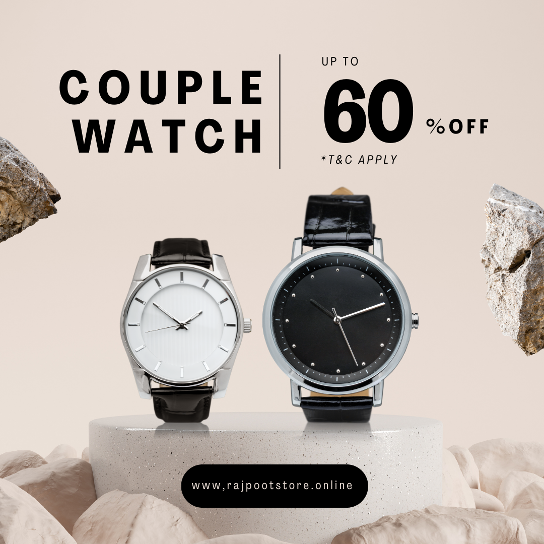 "A stylish matching couple watch set with elegant dials and adjustable straps, perfect for couples to wear on special occasions or as a daily reminder of love."